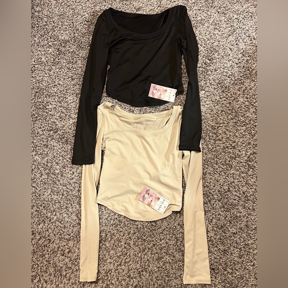 Halara Cut Out Lace Up Cropped Barre Ballet Dance Sports Tops